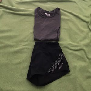 Woman’s Black Athletic Shirt and Shorts Size XS